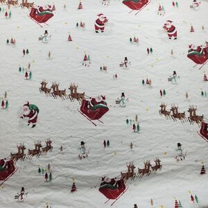 Pottery Barn Kids Santa Crib Fitted Sheet Organic Cotton Christmas Holiday